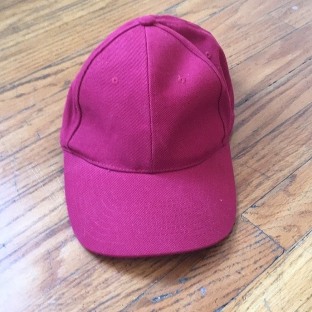 Red baseball hat cap unisex adjustable